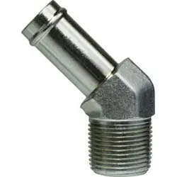 Midland Metal 450386 45-deg Insert Elbow, 1/2-in Beaded Stem x 3/8-in Male NPTF, Steel Final Sale