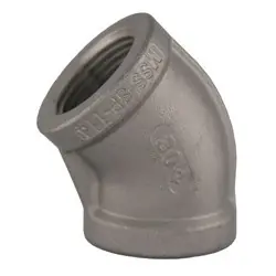 While Supplies Last Midland Metal 62186MS SP-114 45-deg Elbow, 1-1/4-in Female NPT x 1-1/4-in Female NPT, 304 Stainless Steel