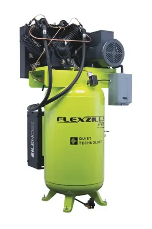 FLEXZILLA FXS10V080V3-208 80 Gallons Tank Capacity, 10 Horsepower, 39 CFM @ 90 PSI Air Delivery Stationary Compressor Luxury