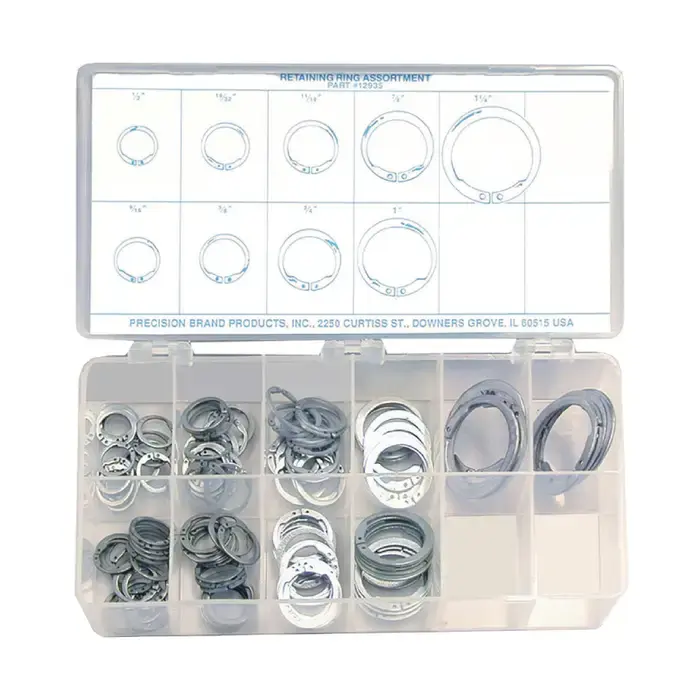 PRECISION BRAND 12935 1/2" to 1-1/4" Size Range, 140 Piece Retaining Ring Assortment Set Popular