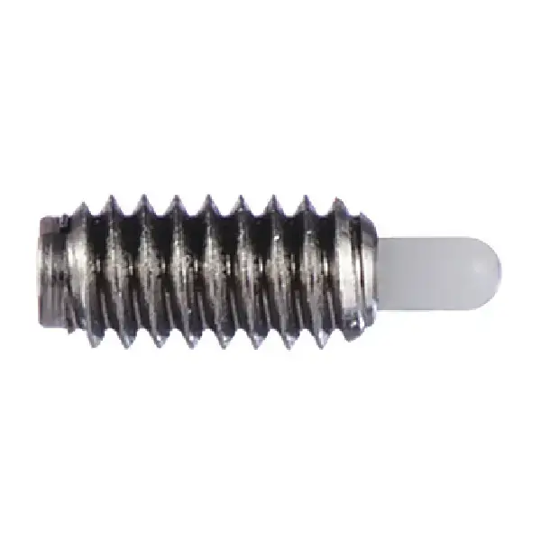 VLIER SMDL55 1/4"-20 Thread Size, 0.531" Thread Length, 0.188" Projection, Stainless Steel Body, Delrin Nose Threaded Spring Plunger Brand New