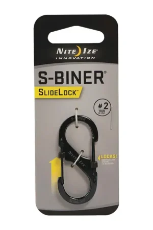 NITE IZE LSB2-01-R3 Locking Dual Carabiner Type, Black Color Key Ring Limited Time