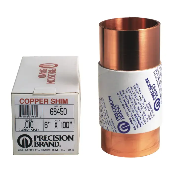 Trusted Brand PRECISION BRAND 68280 .004" Thick, 6" Width, Copper Metal Shim Stock
