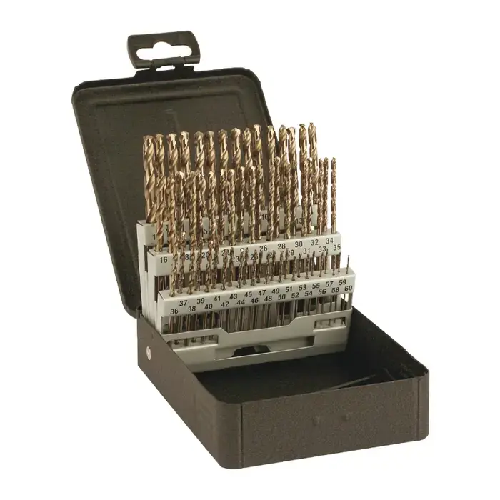 PRECISION TWIST DRILL 090600 1 to 60 135° Bronze Cobalt Jobbers Length Drill Set Popular