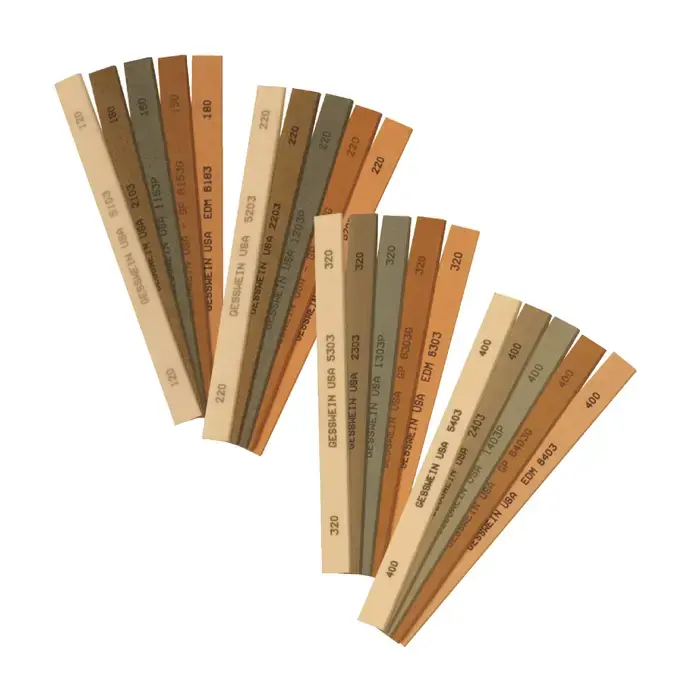 Secure Checkout GESSWEIN 405-2045 Aluminum Oxide (EDM), White Aluminum Oxide (Oil-Treated & GP), Aluminum Oxide (Diemaker) And Premium Silicon Carbide (Moldmaker Plus) Bonded Polishing Stone - 1/4" x 6" 120-400 Grit, Medium to Very Fine Grade