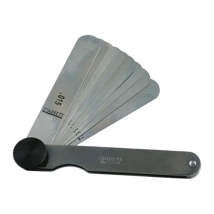 STARRETT 172A .0015" Minimum Thickness, .015" Maximum Thickness, 9 No. of Leaves Feeler Gage Set Certified