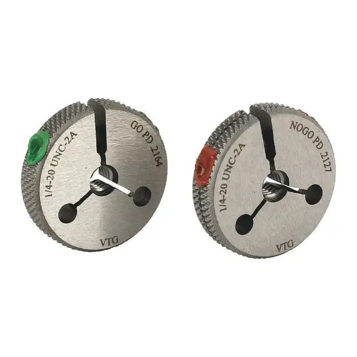 VERMONT GAGE 361126050 1/4" Size, 20 Pitch, 2A Class, Go/No Go Style, UNC Thread Type Threaded Ring Gage New Release