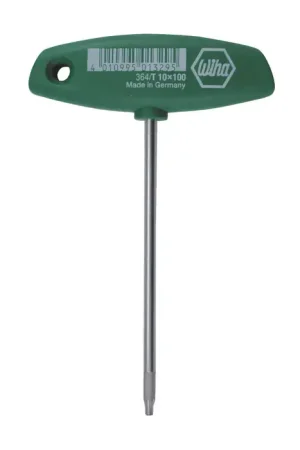 WIHA 36410 T10 Size, 100mm Long Arm Length, Hard Chrome Finish Finish T Handle Torx Key Direct From Factory