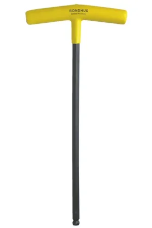 BONDHUS 13164 5mm Size, 9.1" Long Arm Length, Black Oxide Finish T Handle Hex Key Professional Grade