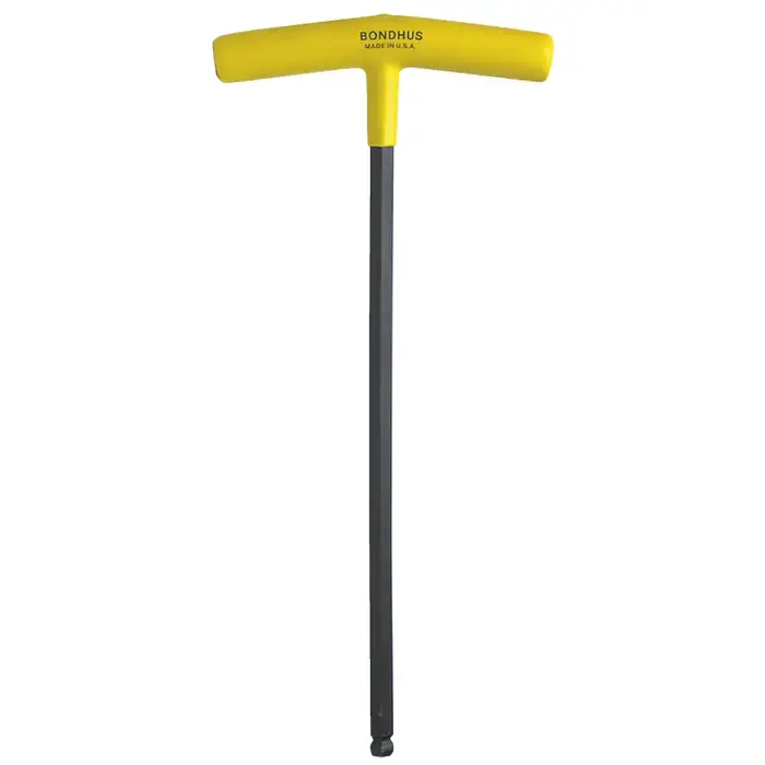 BONDHUS 13164 5mm Size, 9.1" Long Arm Length, Black Oxide Finish T Handle Hex Key Professional Grade