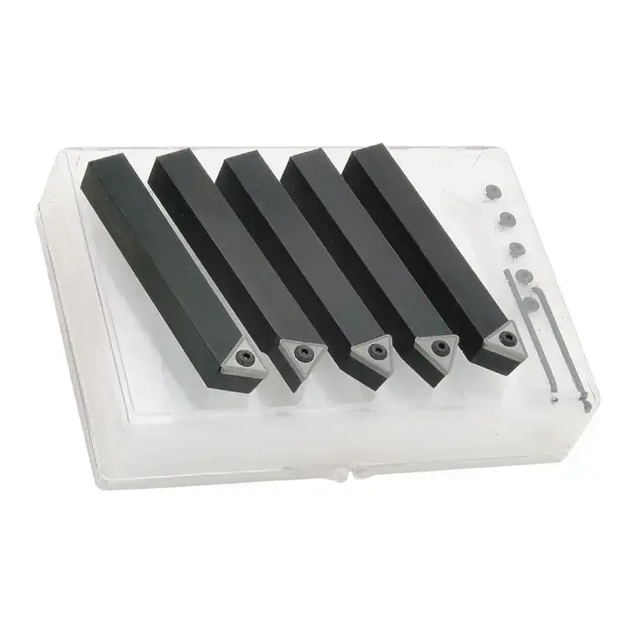 TTC PRODUCTION - 5 Piece External Turning Set with Inserts / Accepts TCMT3(2.5)_ Inserts / 5/8" Shank Professional Grade
