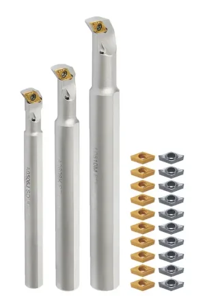 Deal TERRA CARBIDE SDUCR-DCMT-SET-A With 20 Additional Inserts - SDUCR Multi-Holders Boring Bar Set, Right Hand
