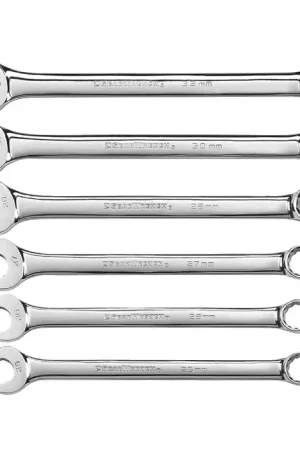 Top Rated GEARWRENCH 81922 6 pc. Wrench Set Type, 25 - 32mm Size, 12 No. of Points Combination Wrench