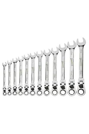 WILLIAMS 1212MRCF 12mm Size, 12 No. of Points, 7" Overall Length Flex Head Reversible Ratcheting Combination Wrench Hot Picks