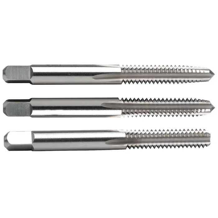 TTC 14-500-832 8-32 Size, Taper Chamfer, 4 Flute, Bright High Speed Steel, Left Hand Cut Straight Flute Hand Tap Certified