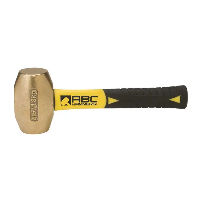 Trending ABC HAMMER ABC4BFS 1-3/4" Face Diameter, 4 lbs. Head Weight, 10" Overall Length Brass Hammer