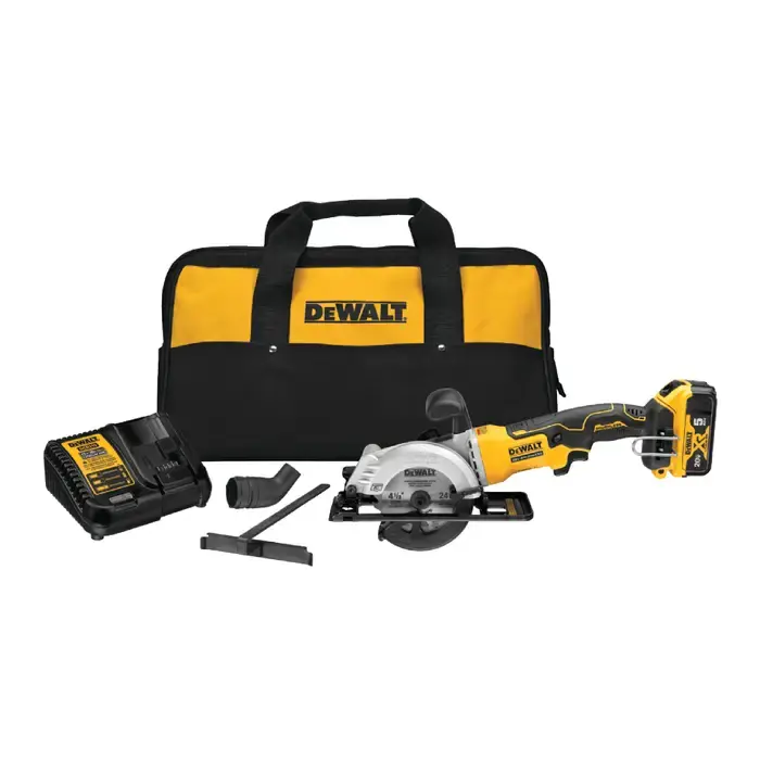 Exclusive Offer DEWALT DCS571P1 4-1/2" Blade Diameter, 4,500 No Load RPM, 1-9/16" Max. Depth of Cut Circular Saw
