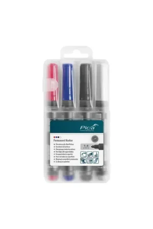 PICA 520/04 Rounded Tip Tip Type, Red, Blue, Black, White Color Permanent Marker Same Day Shipping