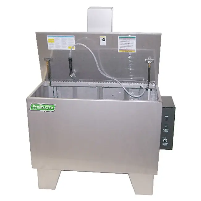 Clearance FOUNTAIN INDUSTRIES EcoMaster EM80-461 80-Gallon Heated Agitating Lift Parts Washer PN 60320-02