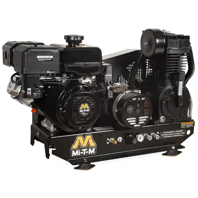 Mi-T-M AG2-SM14-BE - Base-Mount Two Stage Gasoline Combination Air Compressor / Generator Brand New