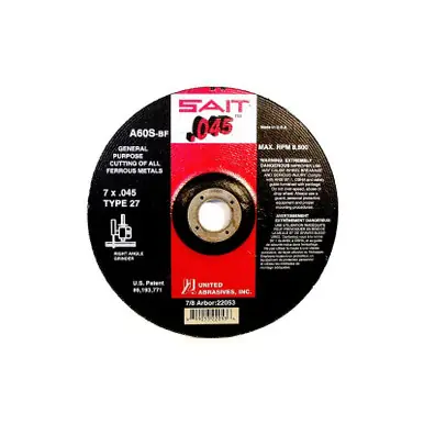 Fast Shipping 4-1/2" x .045" Type 27 Cutting Wheel, 7/8" Bore Sait 045™ - No. 22021
