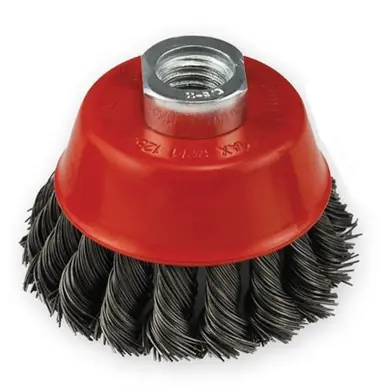 Limited Offer 4" X 7/8 Trim Knot Wire Cup Brush 5/8-11 Arbor, 8,500 RPM - No. 39040